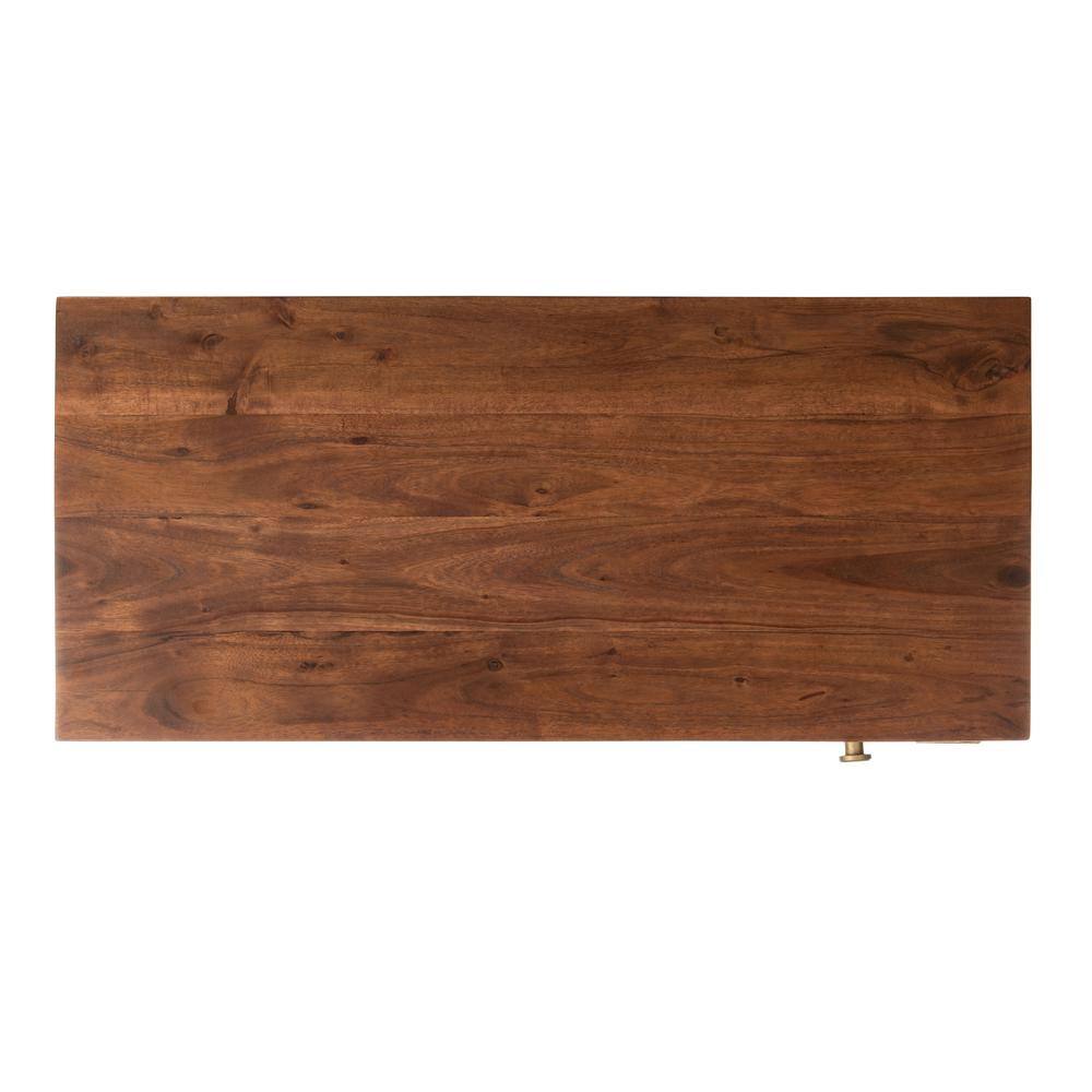 Transitional Honeycomb Carved 35" Walnut Home Office Desk with Drawer