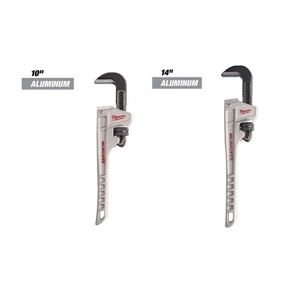 Milwaukee 10 in. and 14 in. Aluminum Pipe Wrench Set (2Piece) 4822