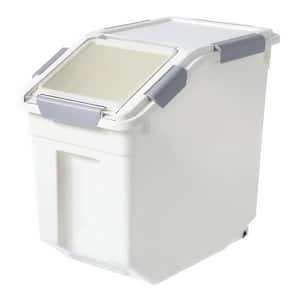 Qiveno Large Flour Storage Container Bin 25lb, 2Pack Airtight Rice Storage  Containers with Wheels Seal Locking Lid, BPA Free with Measuring Cup&Scoop