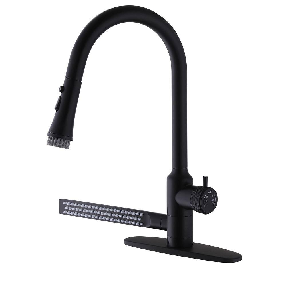 Single Handle Pull Down Sprayer Kitchen Faucet with Advanced Spray Modern Single Hole Kitchen Basin Taps in Matte Black price history on PriceWatchPro
