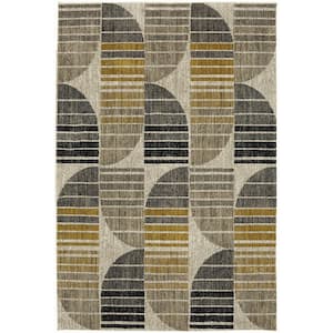 Crescent Oyster 5 ft. x 8 ft. Geometric Area Rug