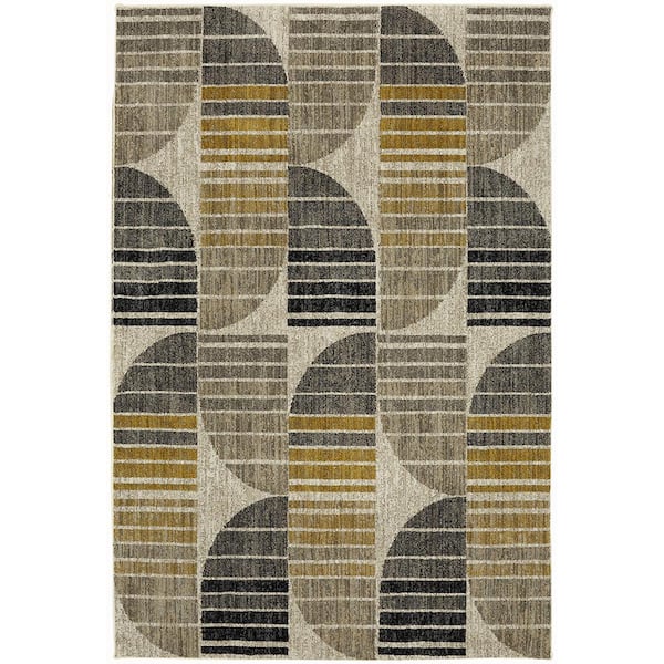 Mohawk Home Crescent Oyster 8 ft. x 11 ft. Geometric Area Rug