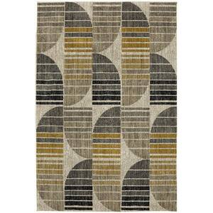 Crescent Oyster 10 ft. x 13 ft. Geometric Area Rug