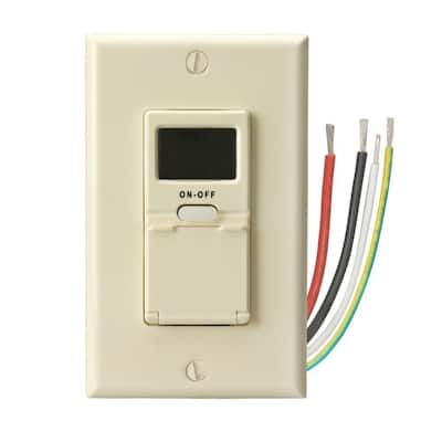 15 Amp 7-Day In-Wall Programmable Digital Timer Switch, Almond