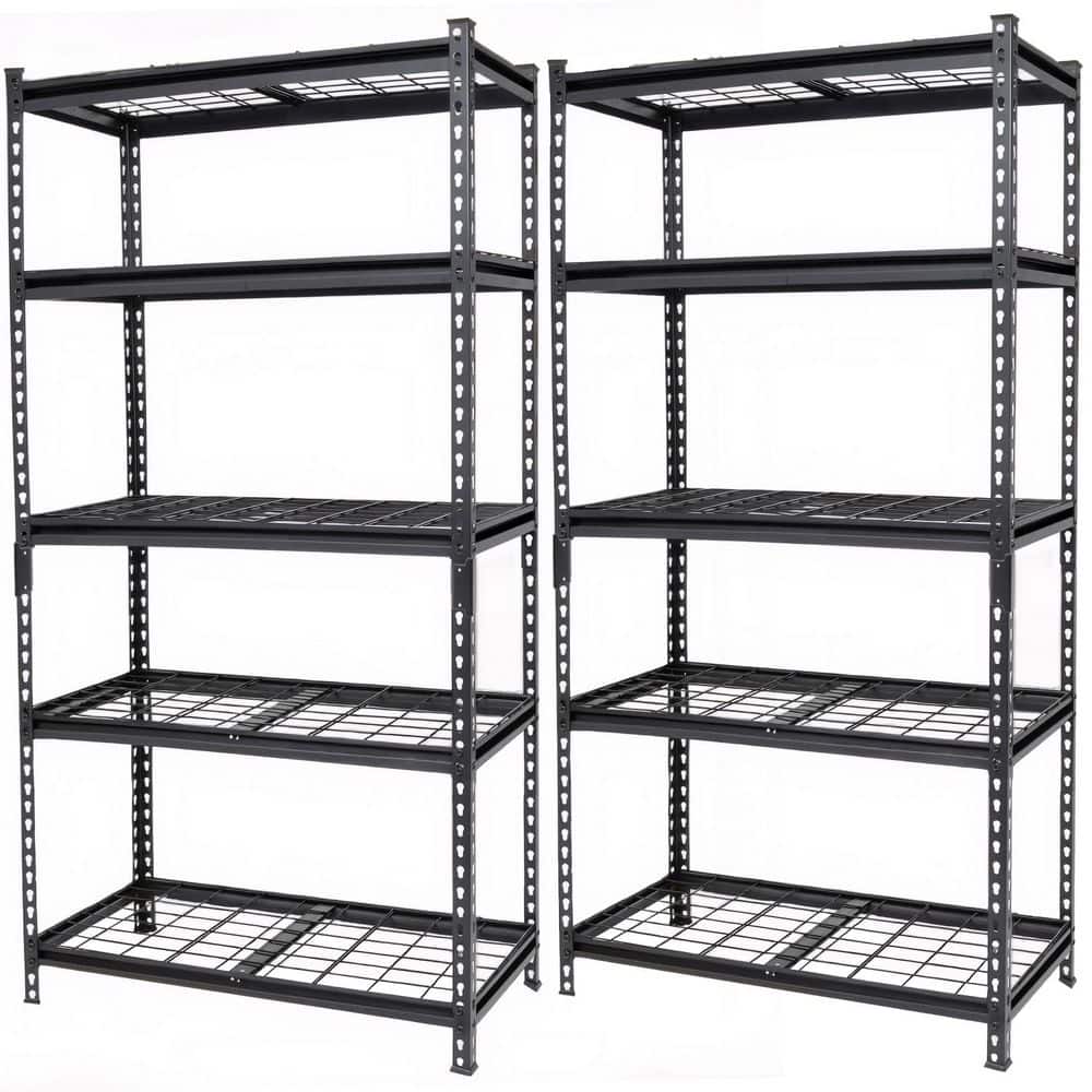 2 Pcs 5-Tier Steel Adjustable Garage Storage Shelving Unit, Boltless Assembly in Black (36 in. W x 72 in. H x 18 in. D) price history on PriceWatchPro