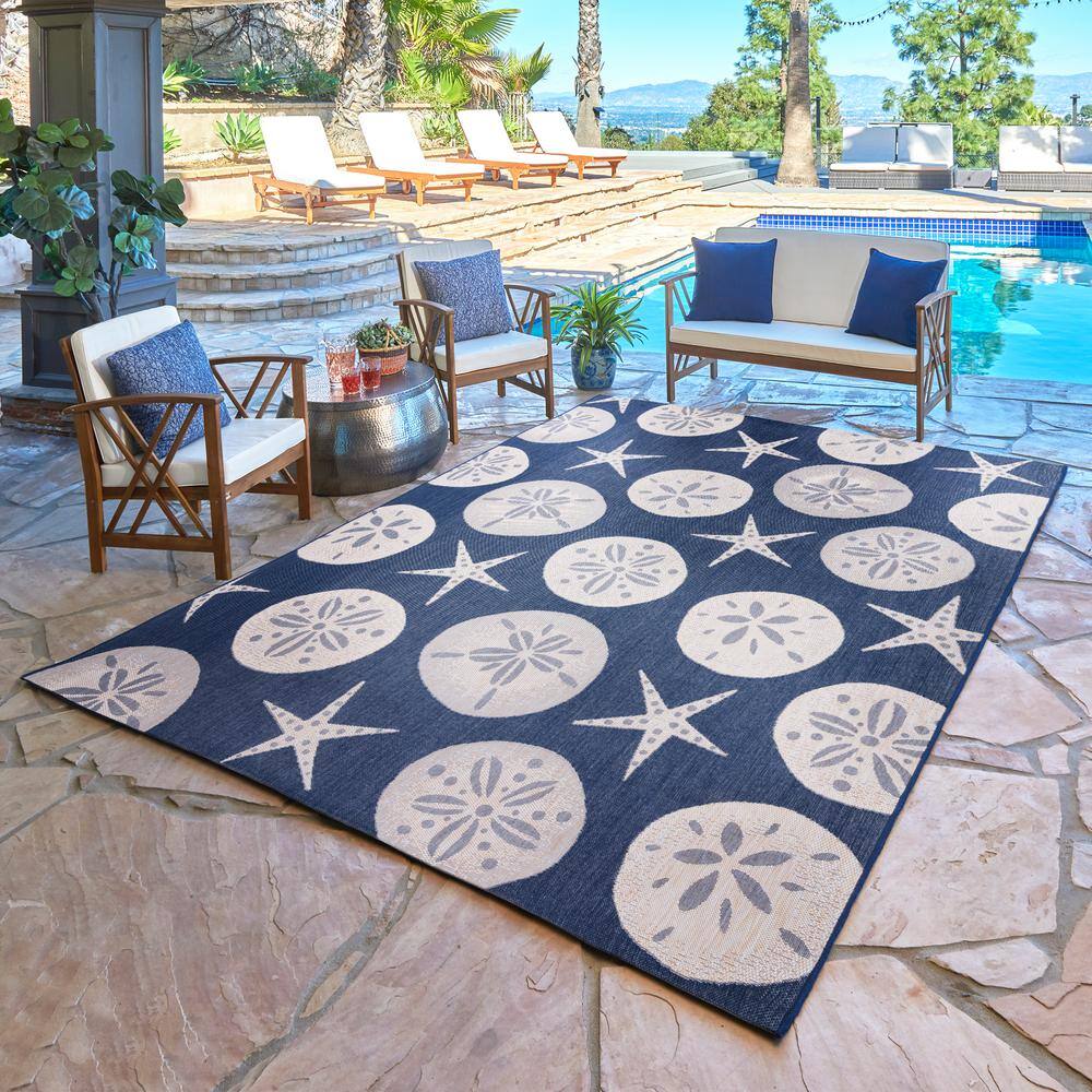 Red Flat Woven Stain-Resistant Synthetic 8' x 10' Area Rug