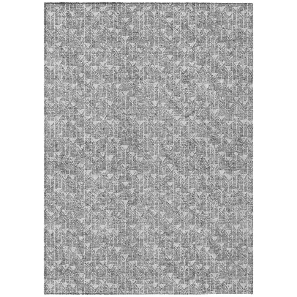 Gray 5 ft. x 8 ft. Geometric Indoor / Outdoor Area Rug price history on PriceWatchPro