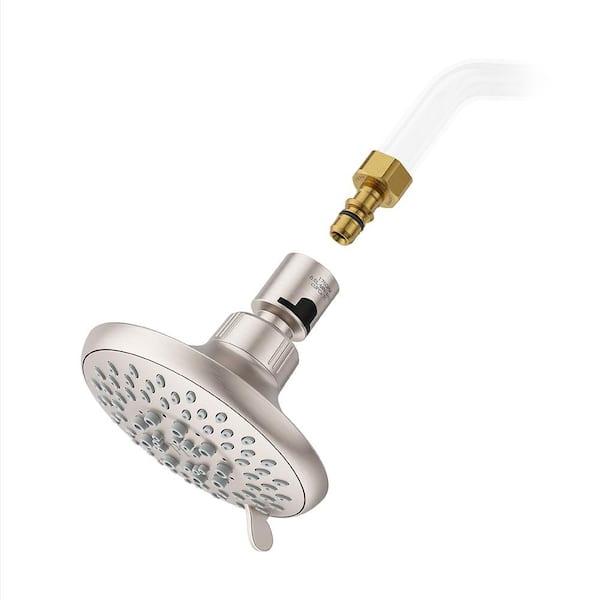 Universal 5-Spray Patterns with 1.75 GPM 4.8 in. Wall Mount Fixed Shower Head in Spot Defense Brushed Nickel
