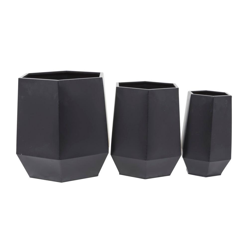 Extra Large Black Iron Round Modern Planter