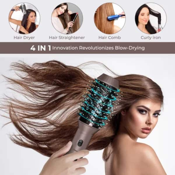 Blow Dryer Brush Hair Straightener Brush, 4 in 1 Hair Dryer and Styler shops Volumizer