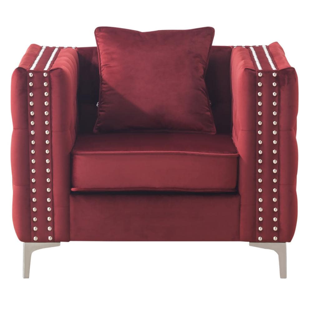 AndMakers Paige Burgundy Accent Arm Chair PF G826A C The Home Depot   Burgundy Andmakers Accent Chairs Pf G826a C 64 1000 