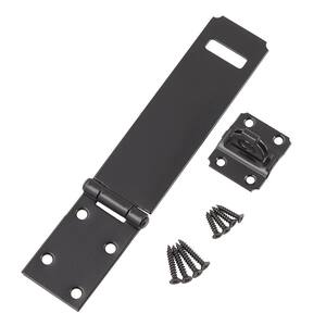 6 in. Black Staple Safety Hasp