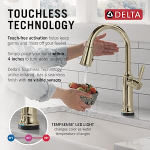 Renaldi Touch2O with Touchless Technology Single Handle Pull Down Sprayer Kitchen Faucet in Lumicoat Polished Nickel