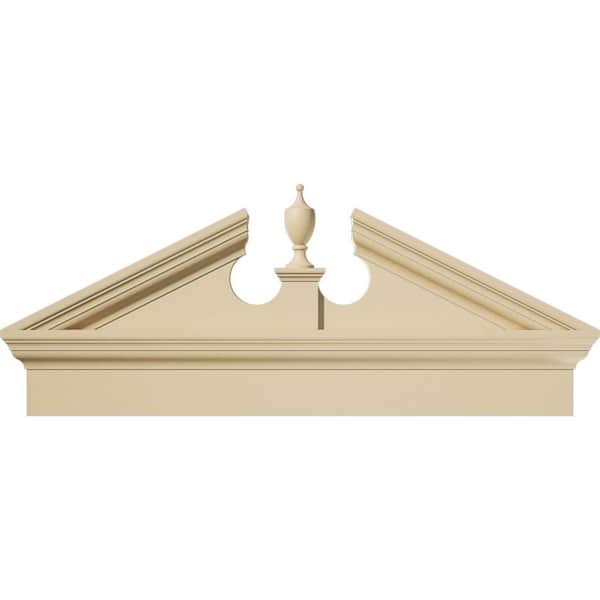 Ekena Millwork 38-in W x 16-3/8-in H x 2-3/4-in P (Pitch 6/12) Acorn Signature Urethane Combination Pediment (Acorn Ships Unattached in