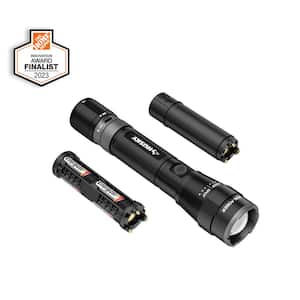 2500 Lumens Dual Power LED Rechargeable Focusing Flashlight with Rechargeable Battery and USB-C Cable Included