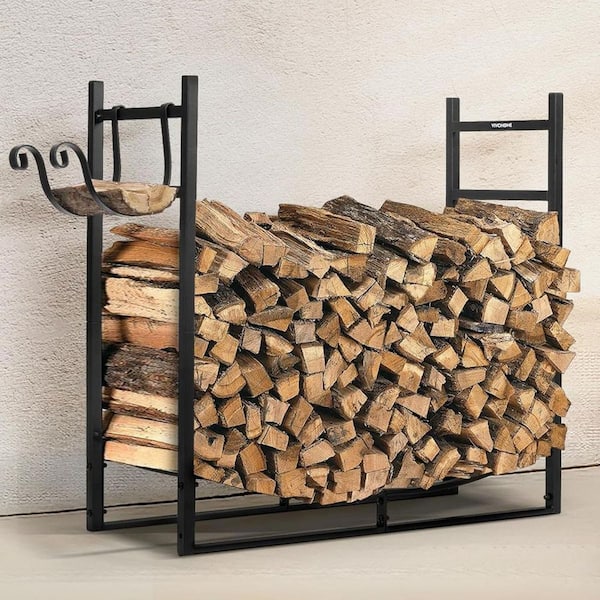 33 in. Heavy Duty Outdoor Firewood Rack with Kindling Holder
