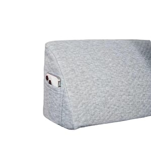 Light Gray Memory foam 60 x 10 in. Throw Pillow Adjustable Bed Queen Wedge Pillow - Set of 1
