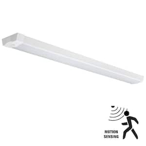 4 ft. 64W Equivalent Motion Sensing Integrated LED White Strip Light Fixture 3600 Lumens 4000K Bright White (4-Pack)