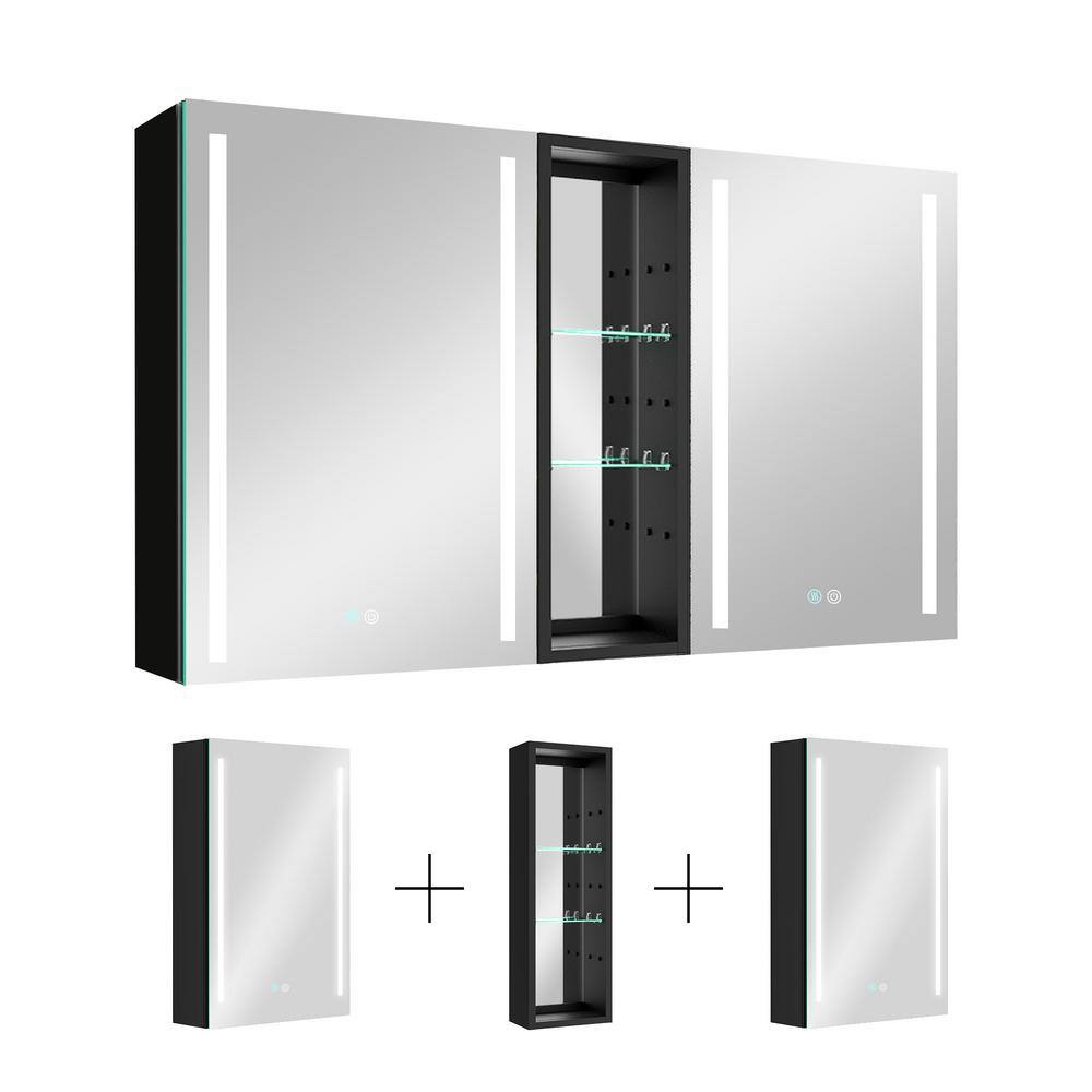 FUNKOL 50 in. W x 30 in. H Large Rectangular Black Aluminium Surface