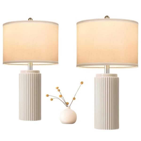 Nordic Hygge Set of 2 for Living Room Farmhouse Bedside Lamps with