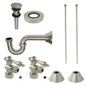 Gourmet Scape Traditional Plumbing Supply Kit Combo 1-1/2 in. Brass with P- Trap in Brushed Nickel