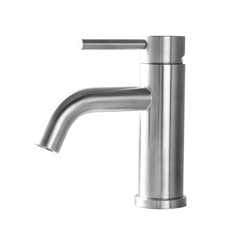 Brushed Nickel Stainless Steel Single Handle Bathroom Faucet