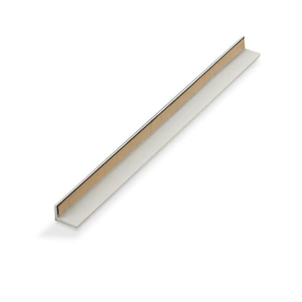 Outwater 5/16 in. D x 7/16 in. W x 48 in. L White Styrene Plastic 90° Uneven Leg Angle Moulding with Adhesive (3-Pack)