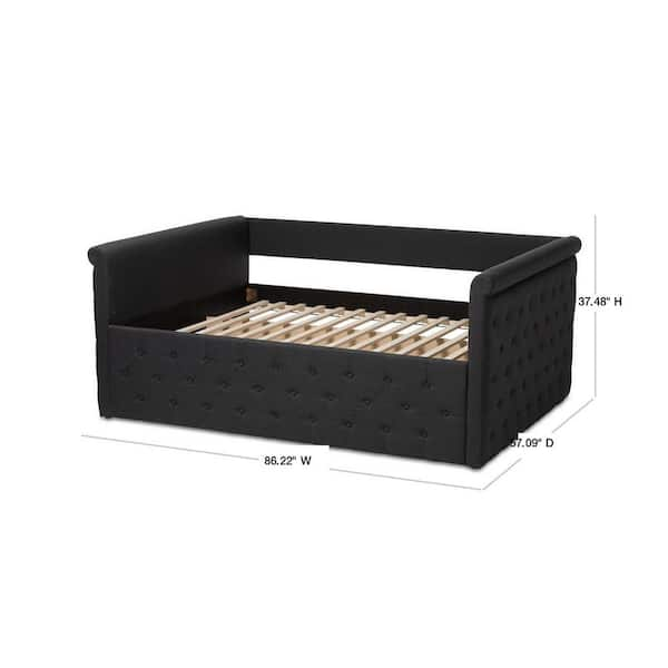 Baxton Studio Amaya Dark Gray Daybed 147 8730 HD The Home Depot