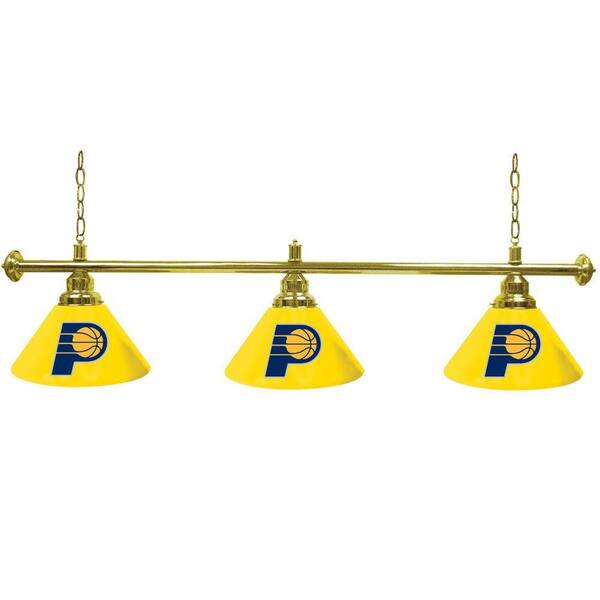 Trademark Global Indiana Pacers NBA 60 in. Three Shade Gold Hanging Billiard Lamp