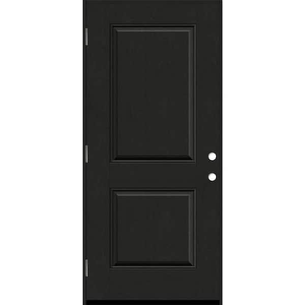 Regency 36 in. x 80 in. 2P Square Top RHOS Onyx Stain Fiberglass Prehung Front Door with 4-9/16 Jamb