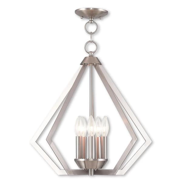 AVIANCE LIGHTING Dorrance 5-Light Brushed Nickel Diamond Chandelier