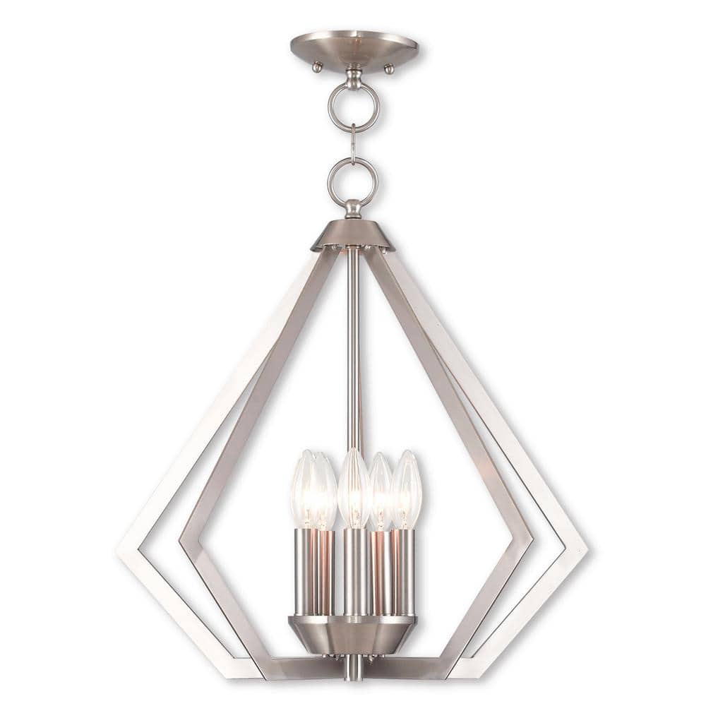 Brushed Nickel 20" Geometric 5-Light Chandelier