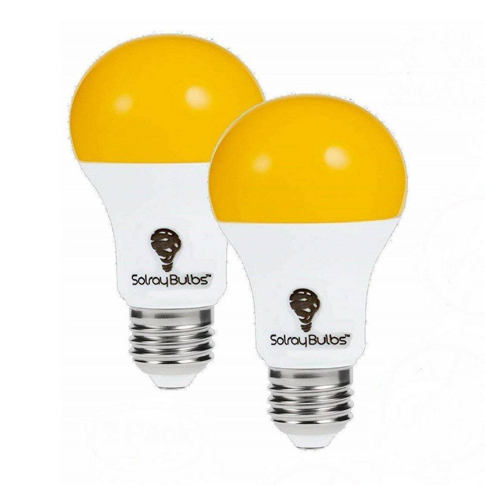 yellow and blue light bulbs