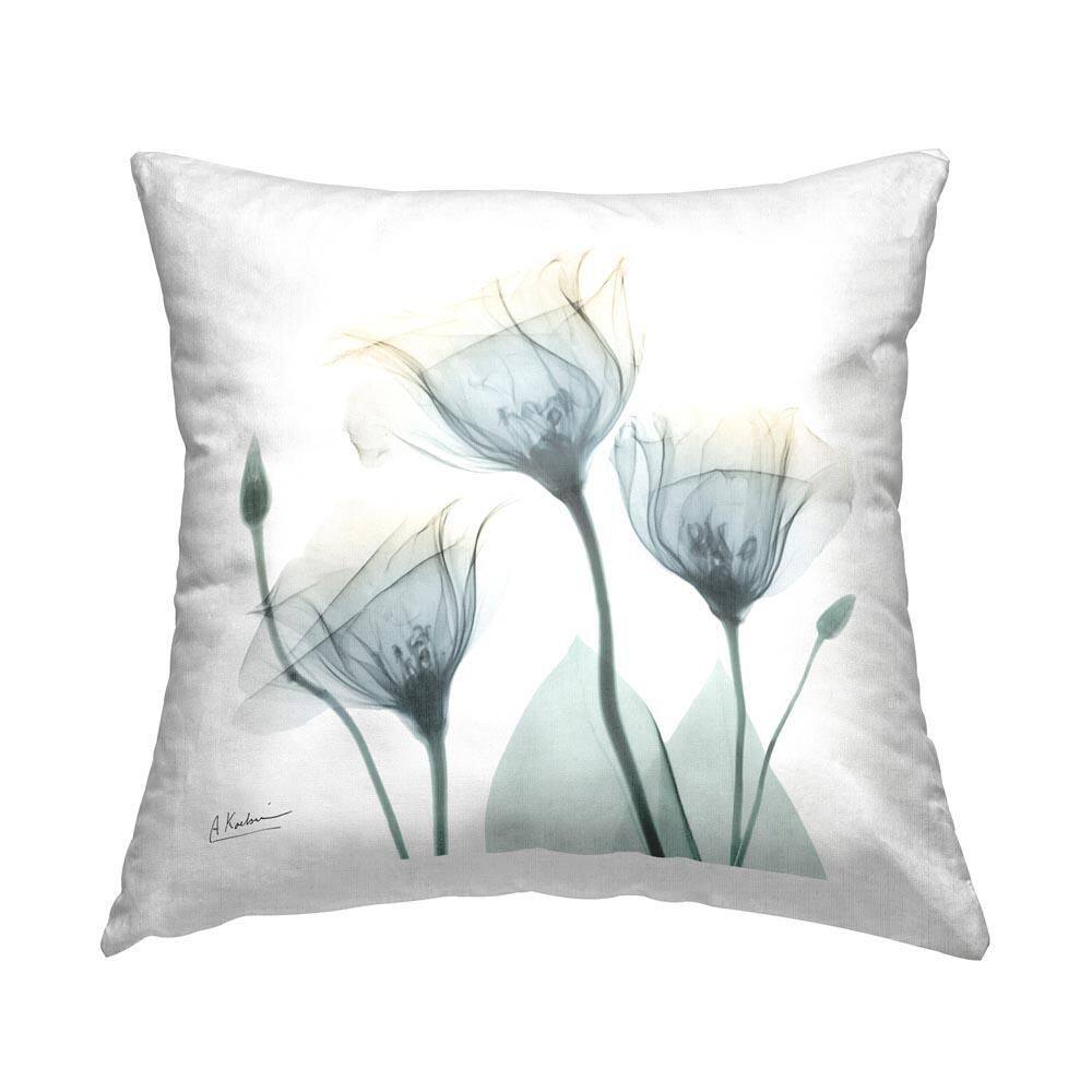 Minimal Tulip Buds White Floral Polyester 18 in. x 18 in. Throw Pillow price history on PriceWatchPro
