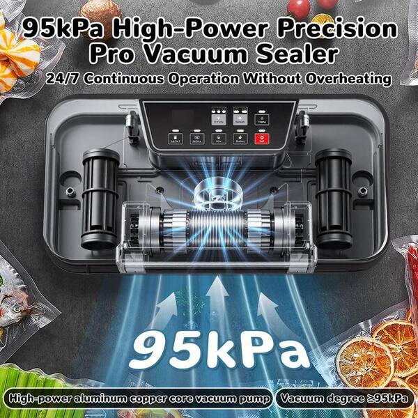 Vacuum Sealer Grey Food Vacuum Sealer with Double Heat Seal