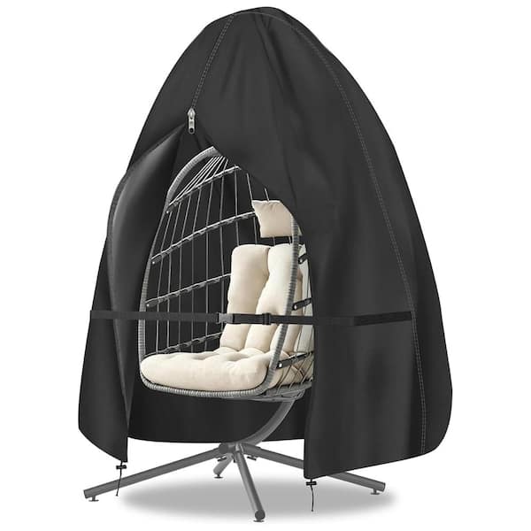 75" x 45" Zippered Single Patio Egg Chair Cover, Heavy Duty Waterproof UV Resistant Outdoor Hanging Swing Egg Chair Prot