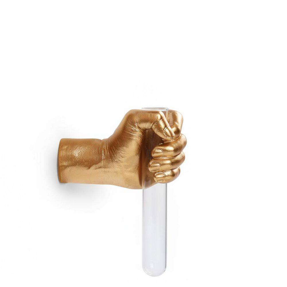 Gold Glass Test Tube Wall Sculptures (5.7 in. L x 3 in. W x 7.87 in. H) - Modern Electric Hand Vases price history on PriceWatchPro