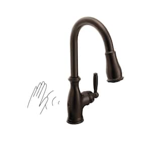 Brantford Single Handle Pull Down Sprayer Kitchen Faucet with MotionSense Wave and Power Clean in Oil-Rubbed Bronze