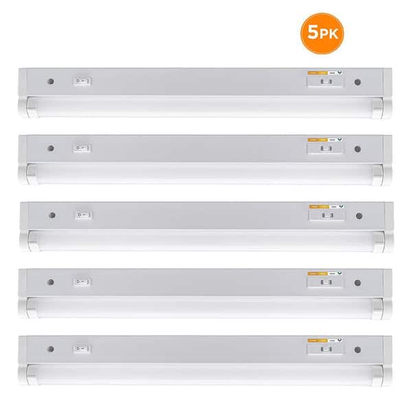 18 in. 9-Watt LED Under Cabinet Light Grow Light Adjustable Beam Angle 3 CCT and Grow Mode Indoor Gardening (5-Pack)