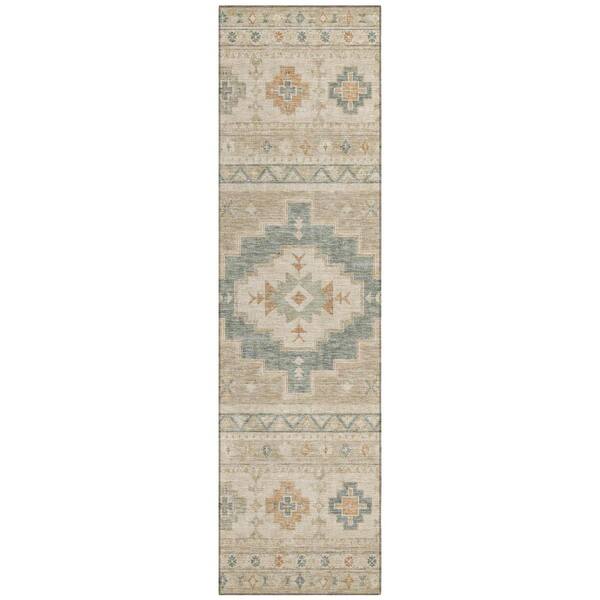 Chantille Machine Washable Indoor/Outdoor Abstract ACN3125 Linen 2 ft. x 7 ft. Runner Rug