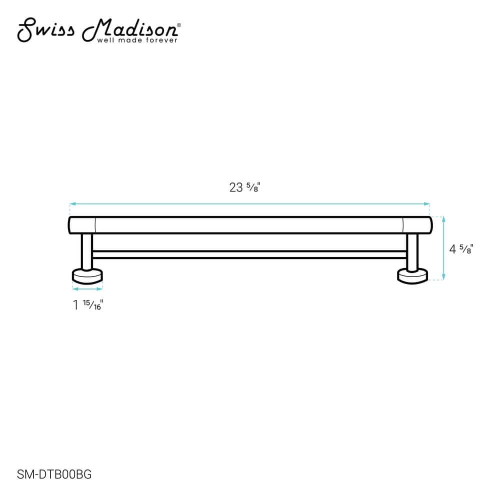 Avallon 24" Brushed Gold Stainless Steel Double Towel Bar