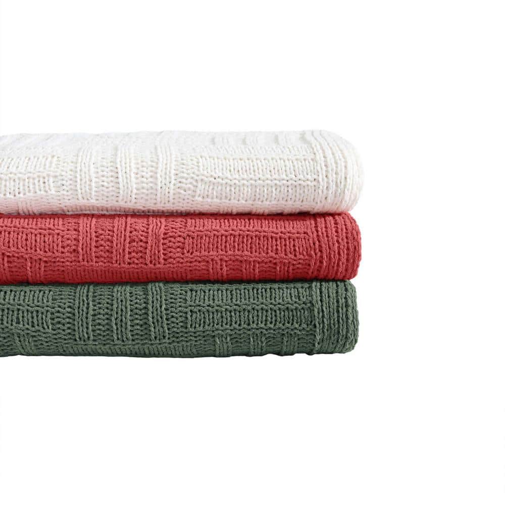 Coral Knitted Faux Fur Reversible Throw Blanket, 50" x 60"