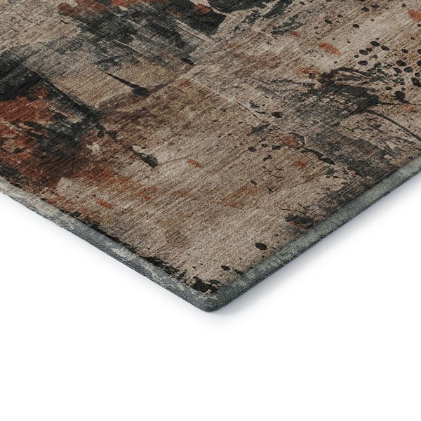 Mayfield Premium Machine Washable Abstract AMF1839 Taupe 10 ft. x 14 ft. Area Rug