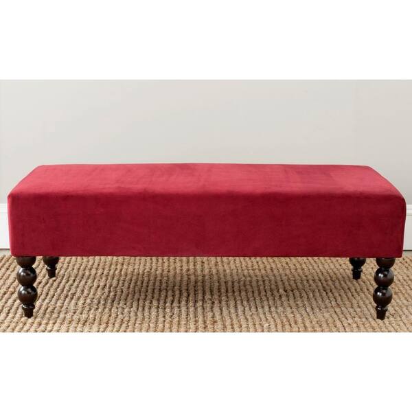 red bedroom bench