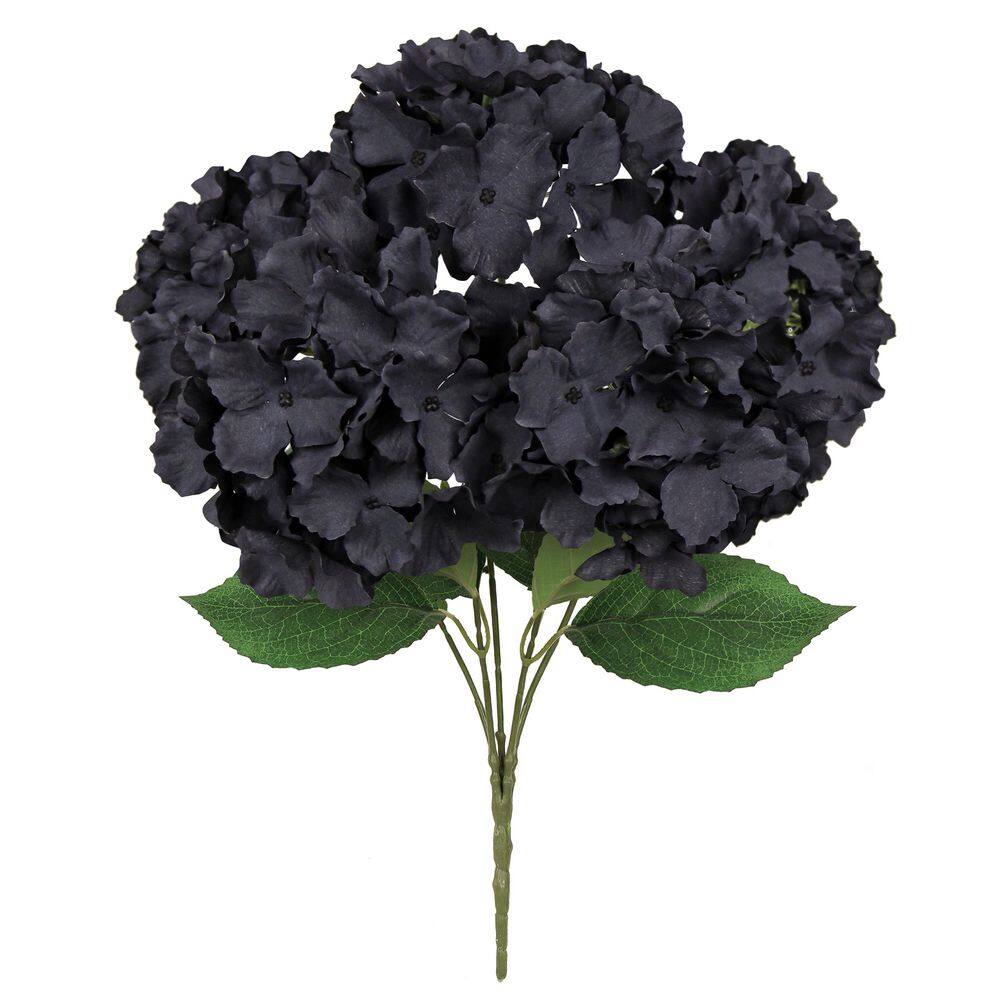 19 in. Black Artificial Hydrangea Flower Stem Bush Bouquet (Set of 2) price history on PriceWatchPro