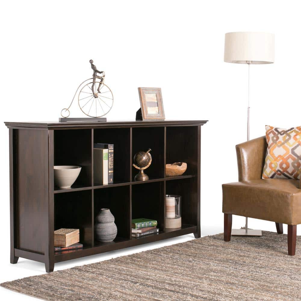 Amherst Hickory Brown Solid Wood 57'' 8-Cube Storage Console Table