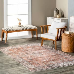 Britt Persian Spill-Proof Machine Washable Rust 5 ft. x 8 ft. Area Rug