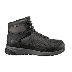 Men's FORCE - Waterproof - Slip Resistant Athletic 6 inch Work Boots - Nano Composite Toe - Black 14(W)