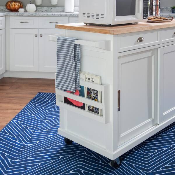 Linon Home Decor Sherman White Kitchen Cart With Storage K464906whtabu The Depot Linon Home Decor Sherman White Kitchen, Home Goods Kitchen Island