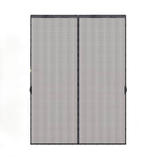 74.8 in. x 82.6 in. Retractable Black Fiberglass Sliding Screen Door with Track for 72 in. W x 80 in. H Door